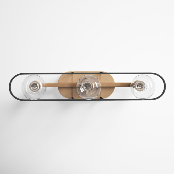 Joss & Main Brielle 3 Light Dimmable Copper Brushed Brass/Matte Black Bath Bar & Reviews Wayfair